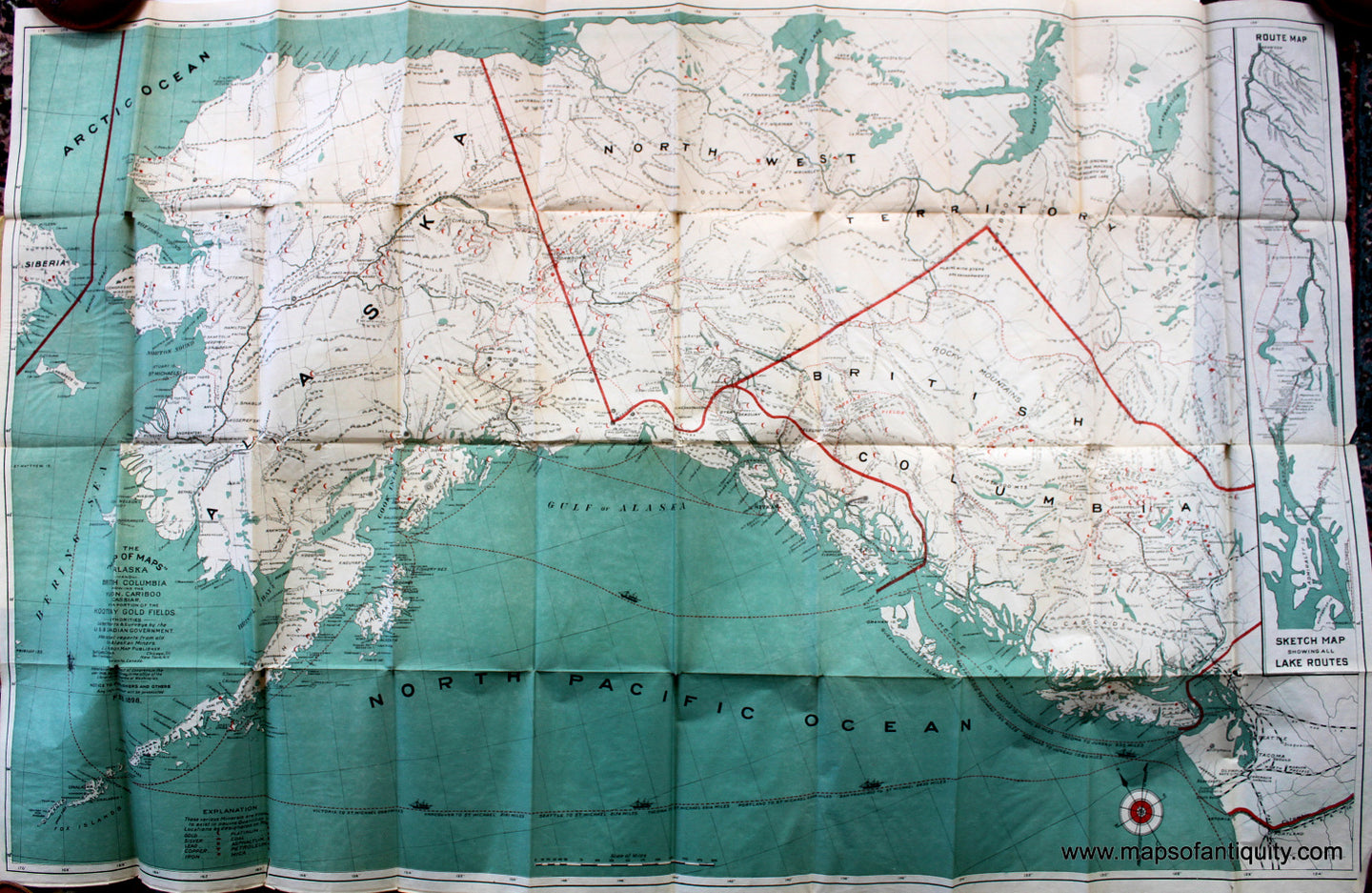 Printed-Color-Antique-Map-Alaska-Gold-Fields-****-United-States-Alaska-1898-J.J.-Millroy-Maps-Of-Antiquity