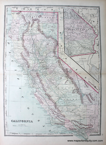 Antique-Printed-Color-Map-California-United-States-West-1889-Bradley-Maps-Of-Antiquity