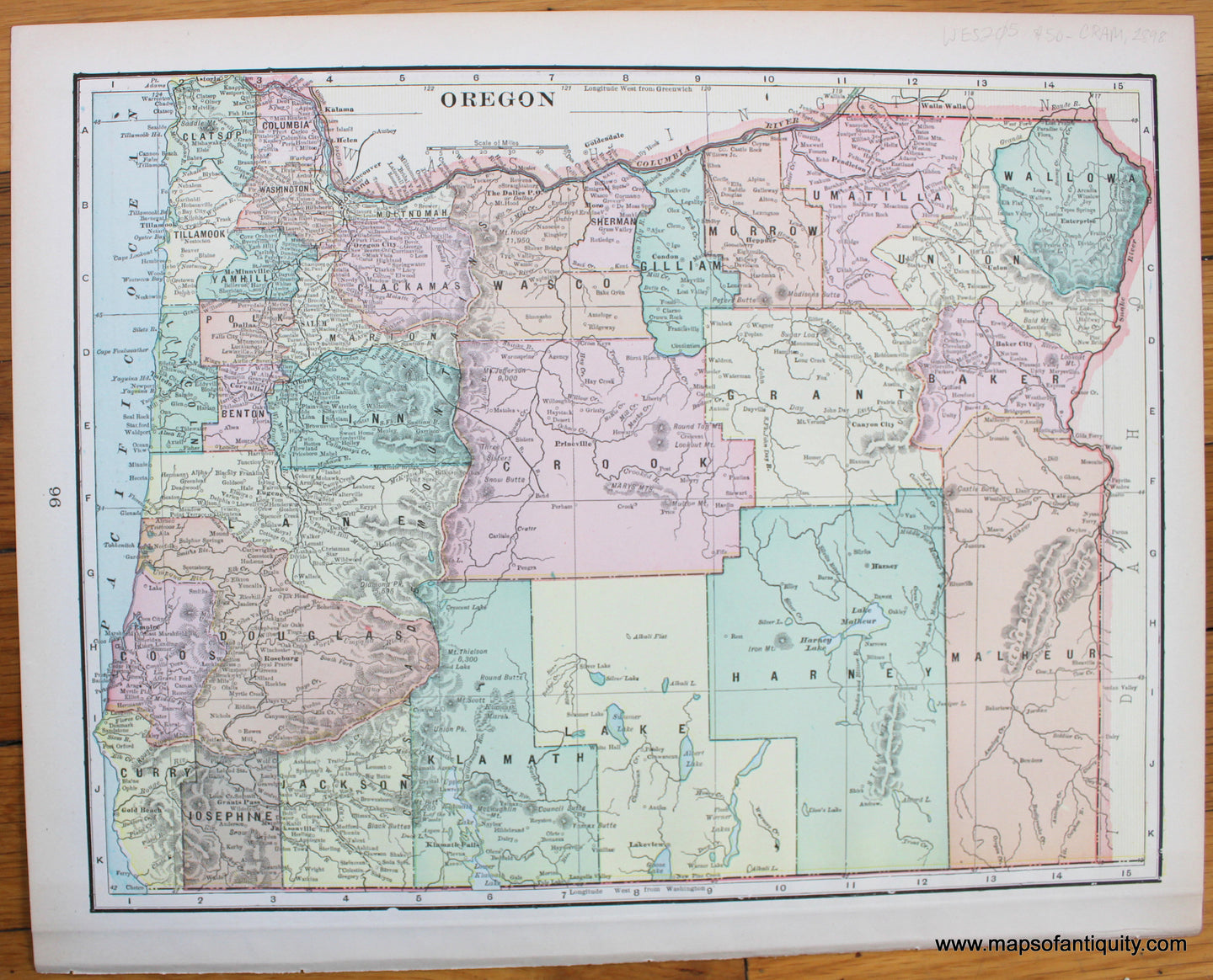 Antique-Map-United-States-Washington-Oregon-Cram-1898