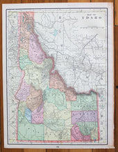 Load image into Gallery viewer, 1898 - Montana, verso: Yellowstone National Park (Wyoming,) and Map of Idaho - Antique Map
