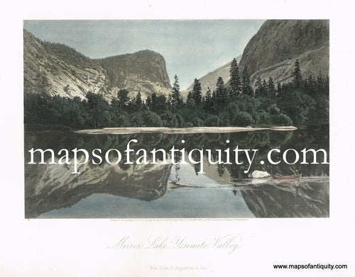 Antique-Engraving-Illustration-Mirror-Lake-Yosemite-Valley-United-States-Picturesque-America-1872