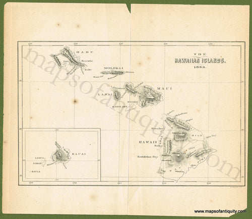 Antique-Black-and-White-Map-The-Hawaiian-Islands-**********-United-States-West-1863-Meisel-Maps-Of-Antiquity