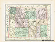 Load image into Gallery viewer, Antique-Printed-Color-Map-Wyoming-verso:-South-Dakota-United-States-West-Mid-West-c.-1885-Cram-Maps-Of-Antiquity

