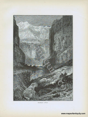 Antique-Print-Prints-Marble-Canyon-Marble-Canon-Arizona-1872-Picturesque-America-1800s-19th-century-maps-of-Antiquity