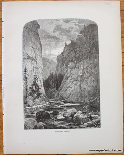 Antique-Print-Prints-Boulder-Canyon-Bowlder-Canon-Colorado-1872-Picturesque-America-1800s-19th-century-maps-of-Antiquity