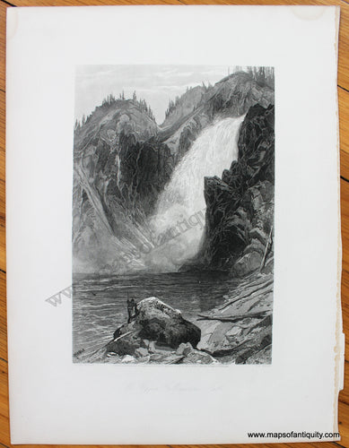 Antique-Black-and-White-Illustration-The-Upper-Yellowstone-Falls-1873-Appleton-West-Wyoming-1800s-19th-century-Maps-of-Antiquity