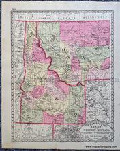 Load image into Gallery viewer, 1888 - Tunison&#39;s Wyoming and Eastern Montana; verso: Tunison&#39;s Idaho and Western Montana - Antique Map
