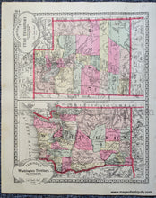 Load image into Gallery viewer, 1888 - Tunison&#39;s New Mexico; verso: Tunison&#39;s Utah Territory and Tunison&#39;s Washington Territory - Antique Map
