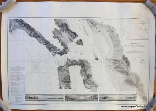 Antique-Coastal-Report-Chart-Preliminary-Chart-of-Entrance-to-San-Francisco-Bay-California-West-California-1856-US-Coast-Survey-Maps-Of-Antiquity-1800s-19th-century
