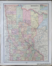 Load image into Gallery viewer, 1892 - North Dakota; verso: Minnesota - Antique Chart
