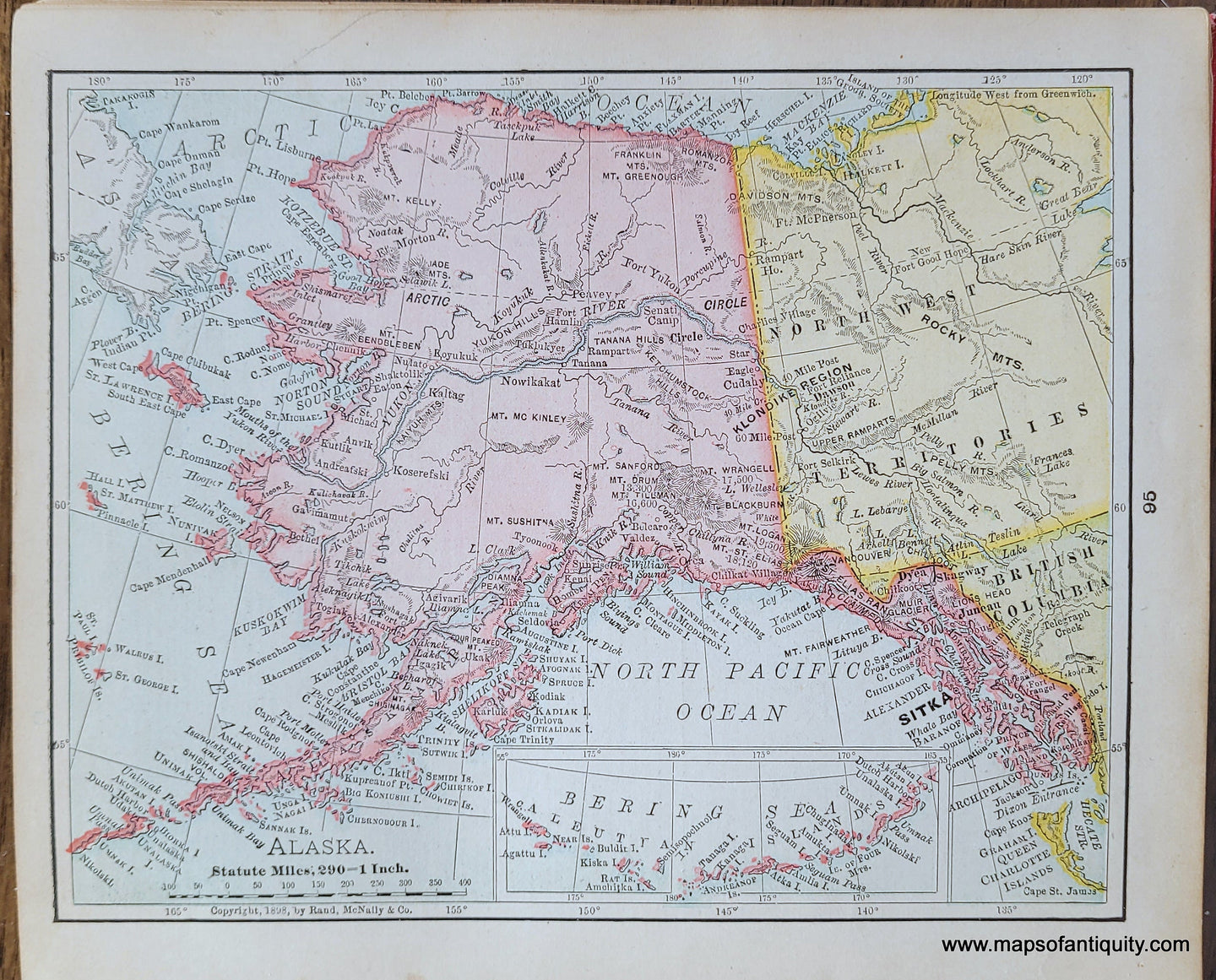 Genuine-Antique-Map-Alaska-1900-Rand-McNally-Maps-Of-Antiquity