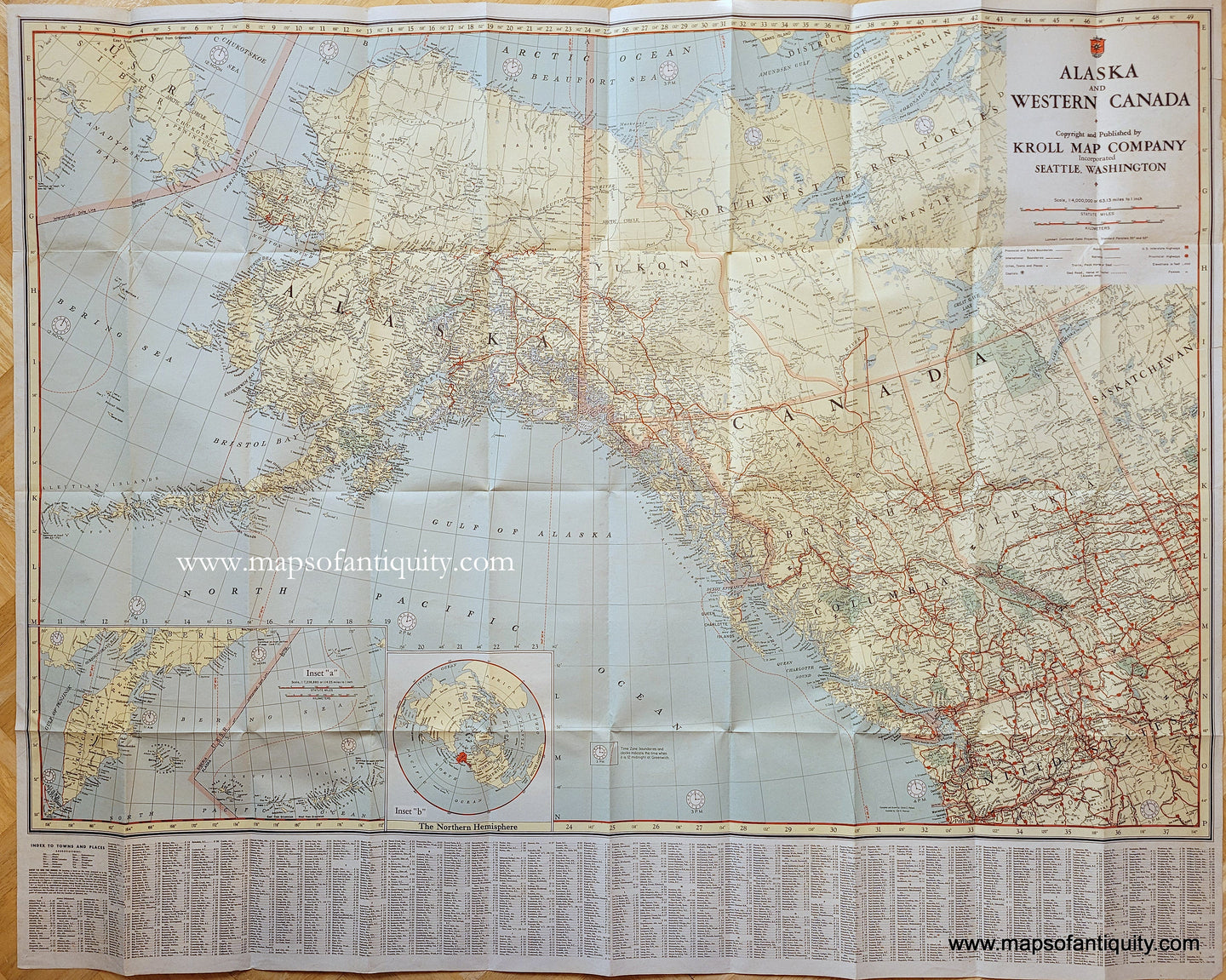 Genuine-Map-Alaska-and-Western-Canada-1950s-Kroll-Map-Company-Maps-Of-Antiquity