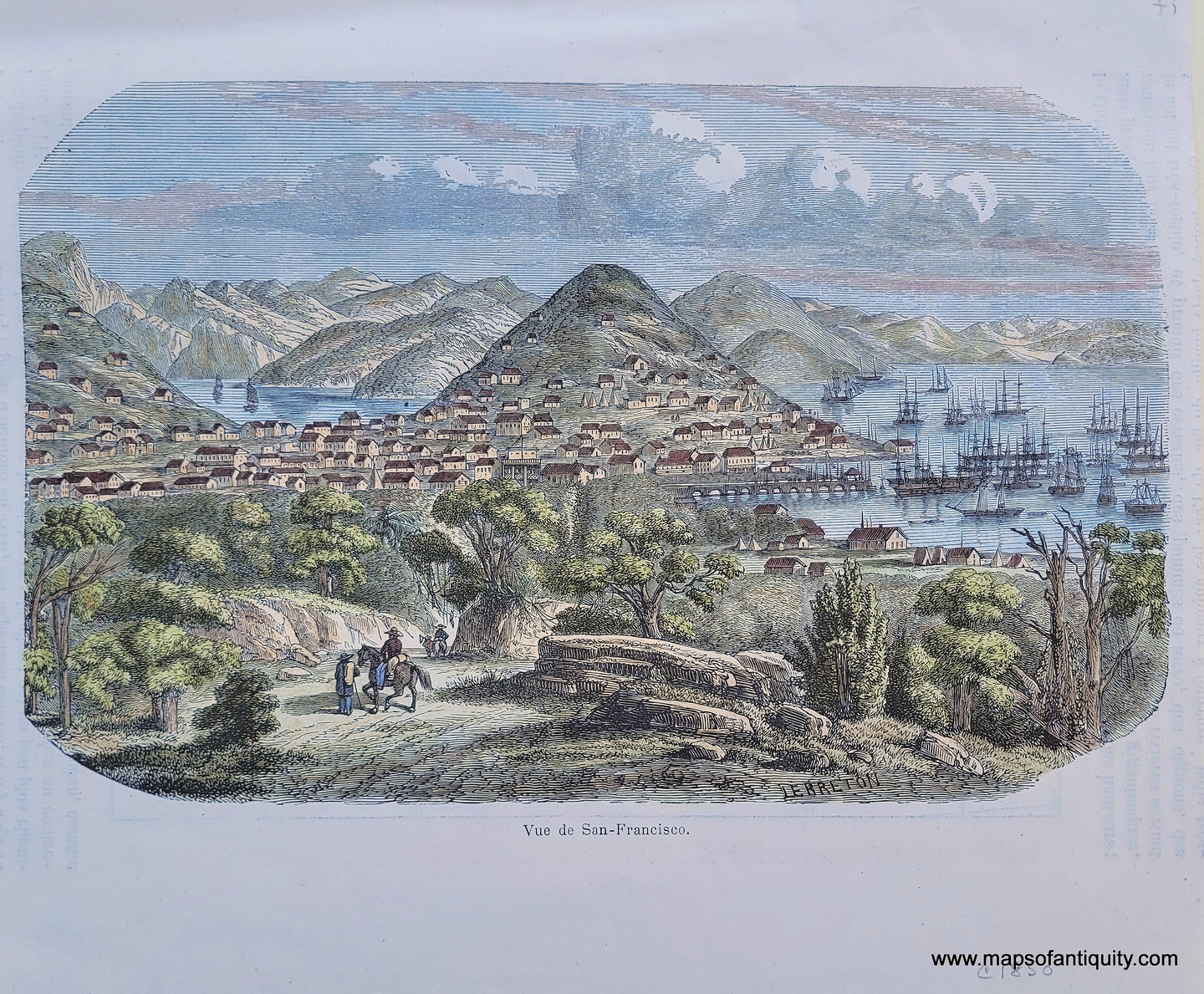 Genuine-Antique-Print-Vue-de-San-Francisco-1850-unknown-Maps-Of-Antiquity
