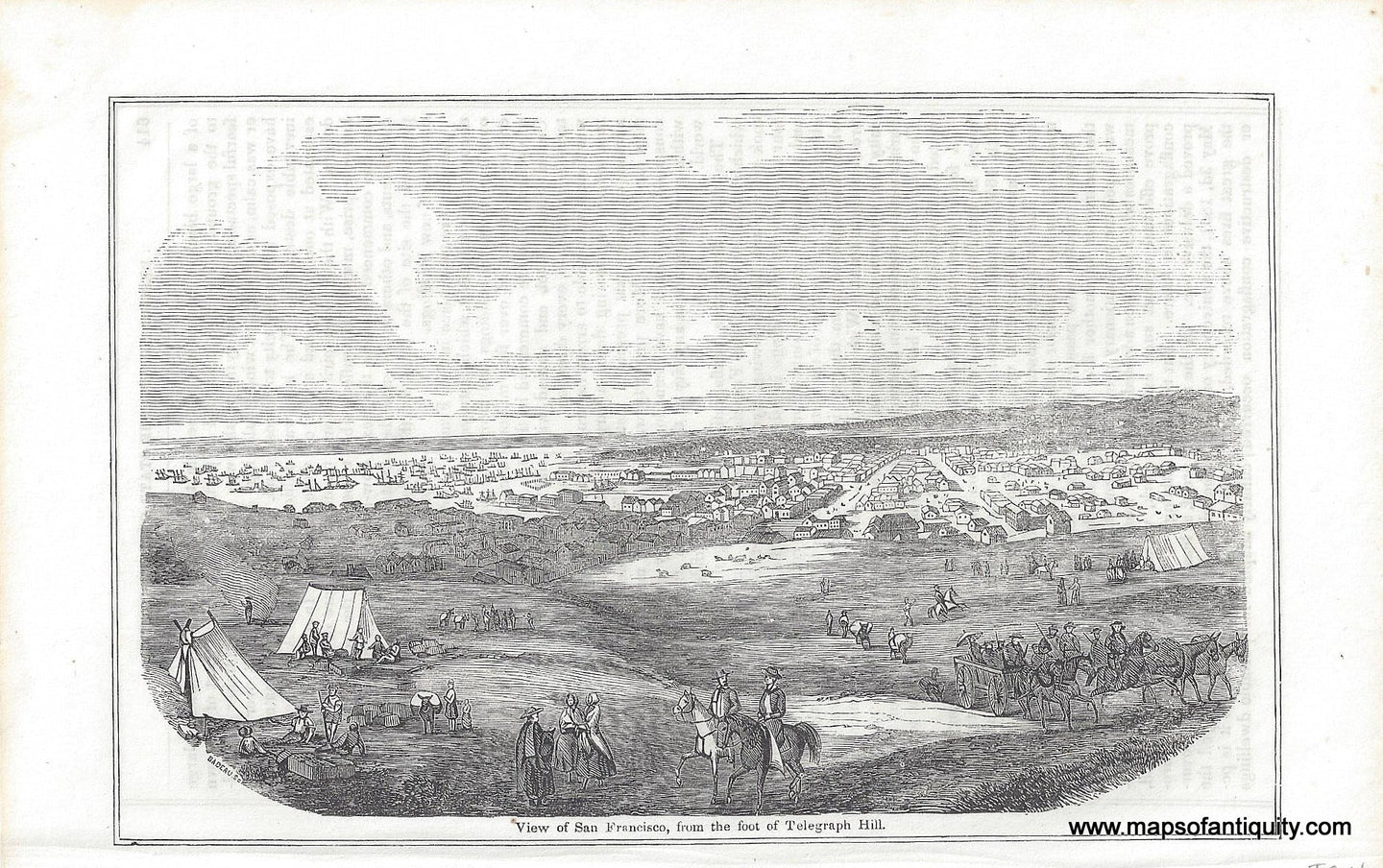 Genuine-Antique-Print-View-of-San-Francisco-from-the-foot-of-Telegraph-Hill-1848-Sears-Maps-Of-Antiquity