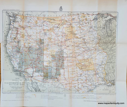 Genuine-Antique-Map-Progress-Map-of-the-US-Geographical-Surveys-West-of-the-100th-Meridian-1879-Wheeler-Maps-Of-Antiquity