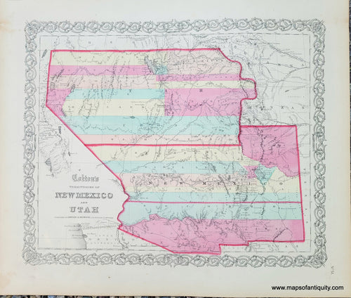 Genuine-Antique-Map-Coltons-Territories-of-New-Mexico-and-Utah-1859-Colton-Maps-Of-Antiquity