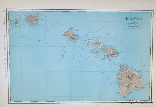 Genuine-Antique-Map-Hawaii-Hawaii--1898-Rand-McNally-Maps-Of-Antiquity-1800s-19th-century