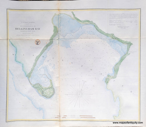 Genuine-Antique-Report-Chart-Reconnoissance-of-Bellingham-Bay-Washington-Territory-1856-US-Coast-Survey-Maps-Of-Antiquity