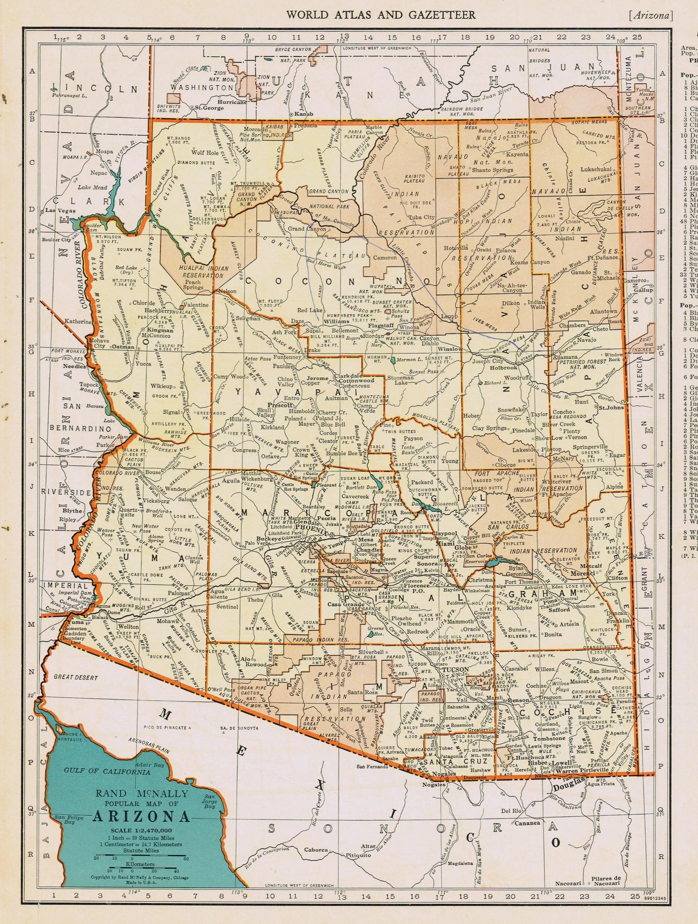 Genuine-Antique-Map-Popular-Map-of-Arizona-1940-Rand-McNally-Maps-Of-Antiquity