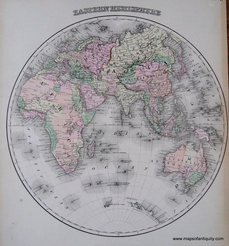 Antique-Hand-Colored-Map-Eastern-Hemisphere-World--1874-Gray-Maps-Of-Antiquity