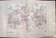 Load image into Gallery viewer, 1884 - Eastern Hemisphere with Comparative Lengths of Rivers and Comparative Heights of the Principal Mountains. - Antique Map
