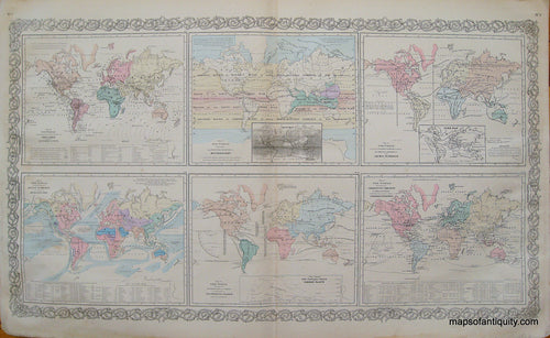 Antique-Hand-Colored-Map-Colton's-Maps-of-the-World-World--1887-Colton-Maps-Of-Antiquity