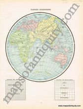 Load image into Gallery viewer, 1894 - Chart of The World on Mercator&#39;s Projection, verso: Eastern Hemisphere, and Untitled Comparative Map - Antique Map

