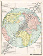 Load image into Gallery viewer, 1894 - Chart of The World on Mercator&#39;s Projection, verso: Eastern Hemisphere, and Untitled Comparative Map - Antique Map
