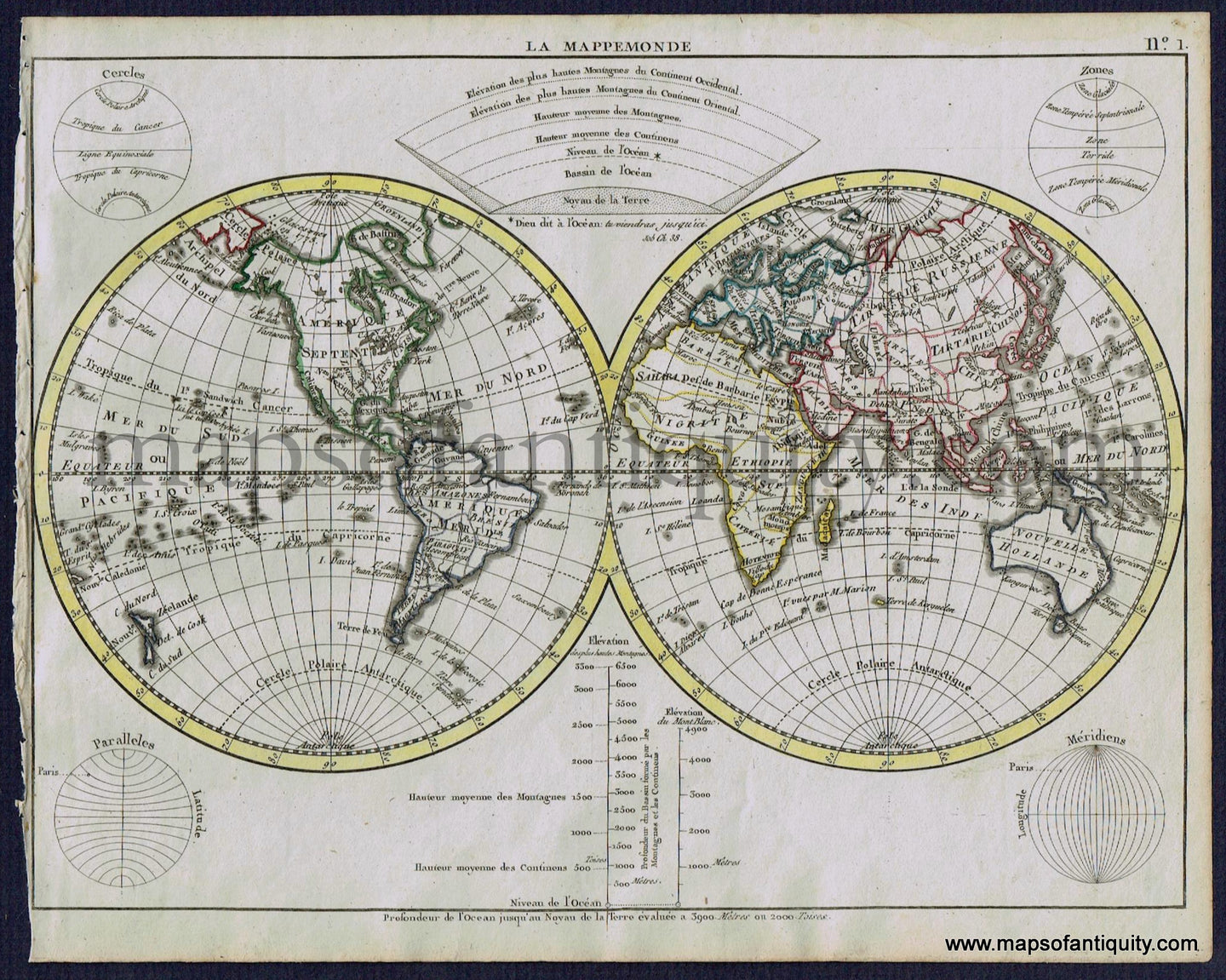 Antique-Map-La-Mappemonde-World-Herrison-French-1806-1800s-Early-19th-Century-Maps-of-Antiquity
