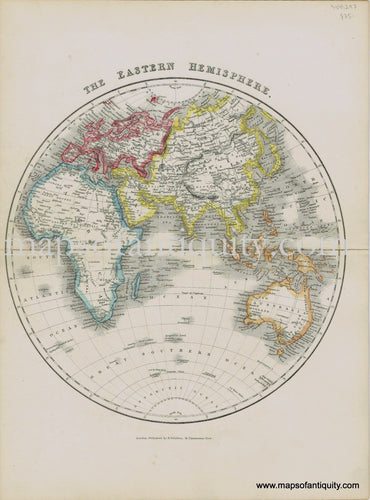 Antique-Hand-Colored-Map-The-Eastern-Hemisphere-c.-1860-Archer-Collins-1800s-19th-century-Maps-of-Antiquity