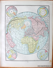 Load image into Gallery viewer, Genuine-Antique-Printed-Color-Comparative-Chart-Untitled-(World-on-a-Polar-Projection);-verso-Western-Hemisphere-World--1892-Home-Library-&amp;-Supply-Association-Maps-Of-Antiquity-1800s-19th-century
