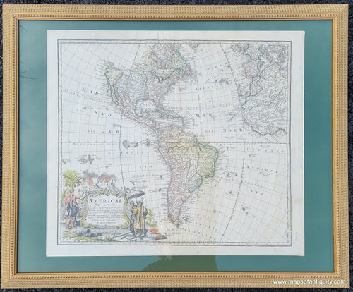 Framed-Genuine-Antique-Map-Americae-Mappa-generalis-Secundum-legimitas-projectionis-Stereiographiae-regulas-1746-Homann-Heirs-Maps-Of-Antiquity