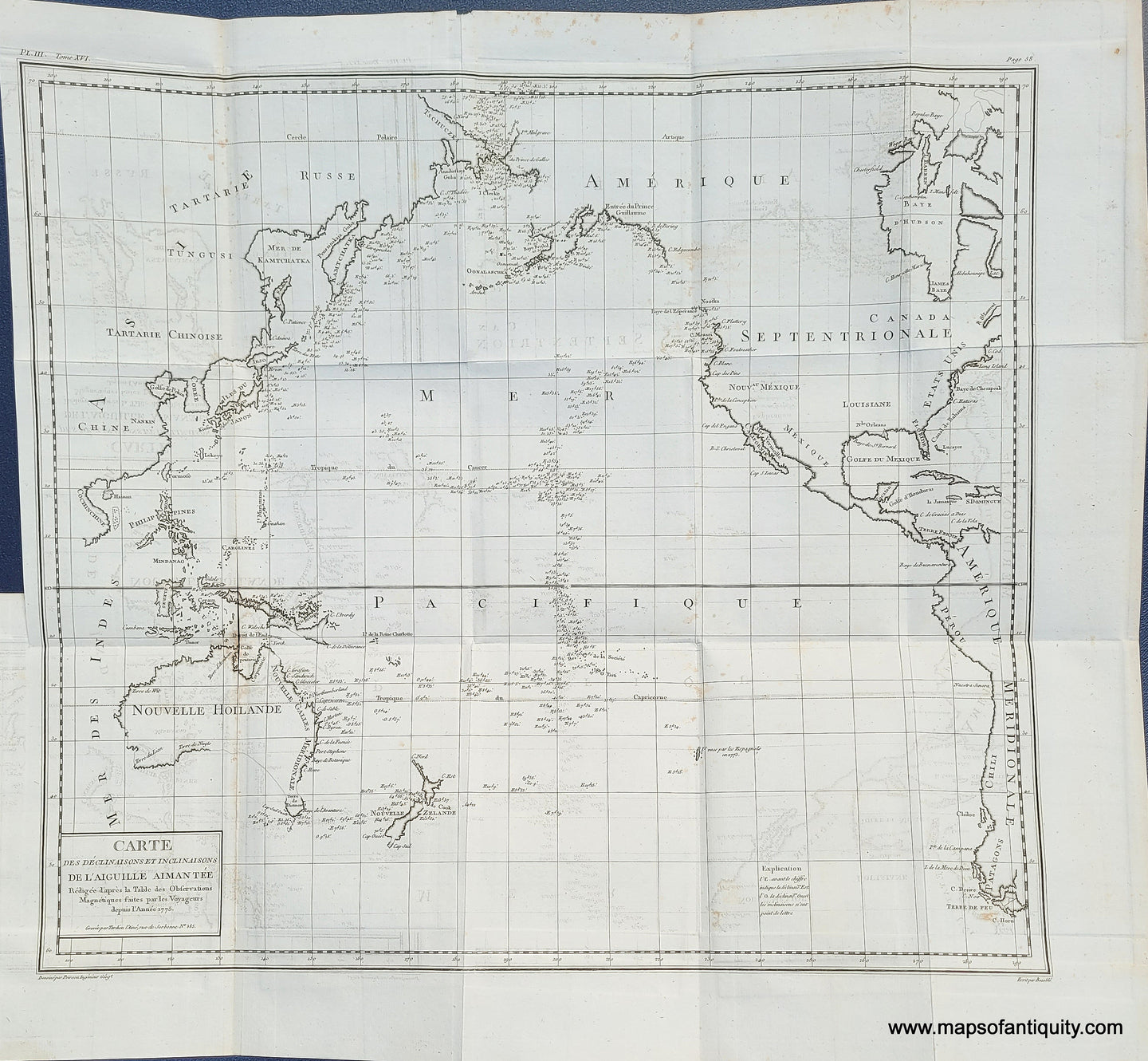Genuine-Antique-Map-Pacific-Ocean---Carte-des-Declinaisons-et-Inclinaisons-de-l'Aiguille-Aimantee-1795-Tardieu-Buffon-Maps-Of-Antiquity