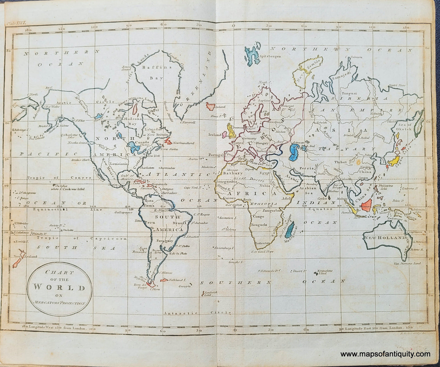 Genuine-Antique-Map-Chart-of-the-World-on-Mercators-Projection-1800-Baker-Guthrie-Maps-Of-Antiquity