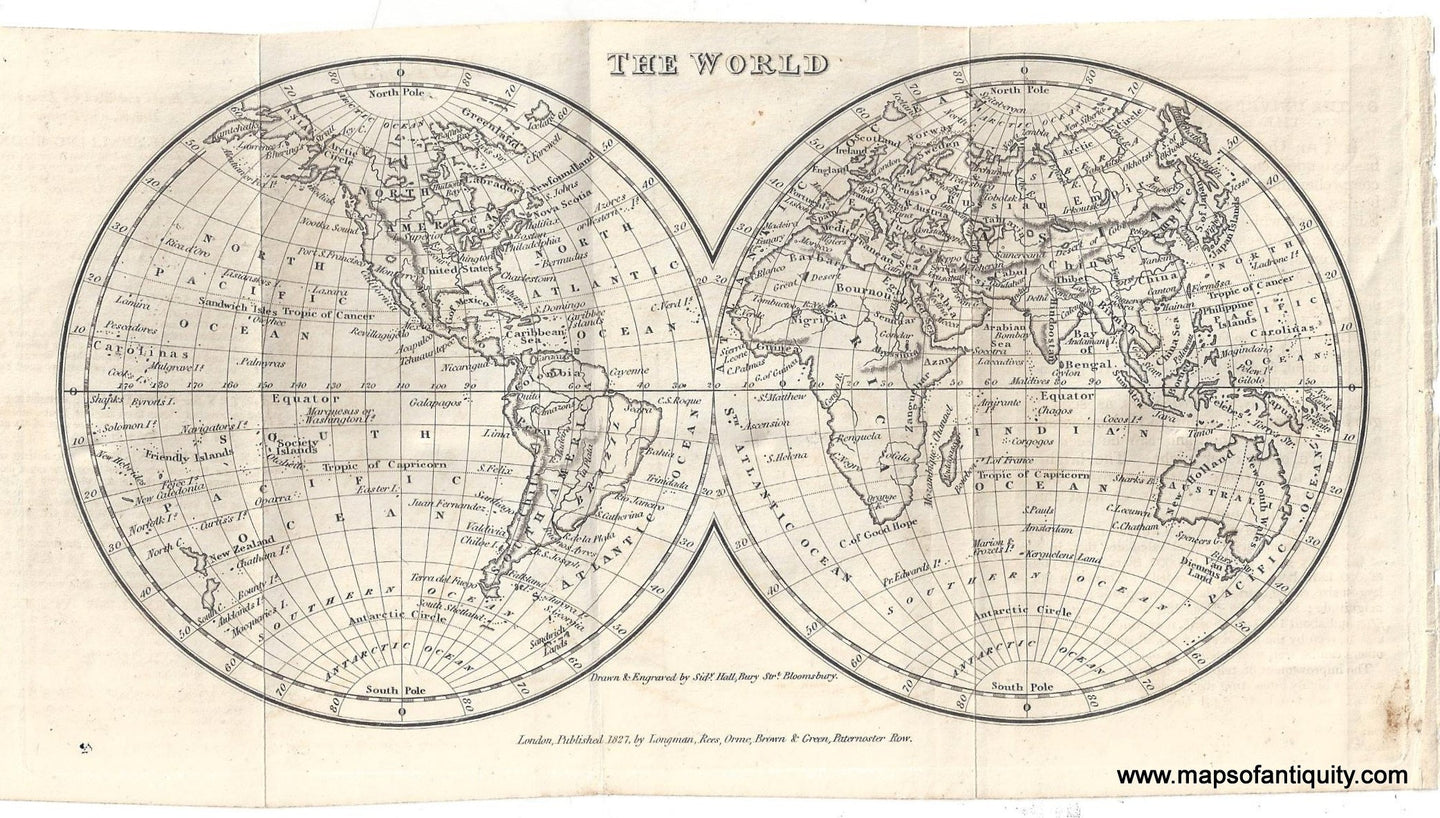 Genuine-Antique-Map-The-World-1829-Goldsmith-Maps-Of-Antiquity