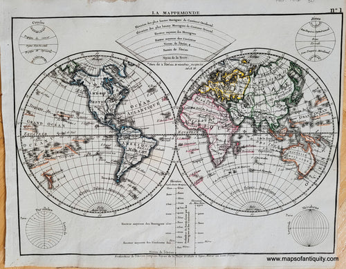 Genuine-Antique-Map-World-La-Mappemonde-World-1816-Herisson-Maps-Of-Antiquity-1800s-19th-century