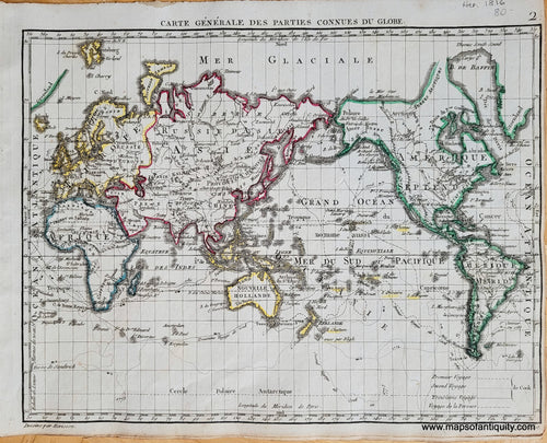 Genuine-Antique-Map-World-Carte-Generale-des-Parties-Connues-du-Globe-World-1816-Herisson-Maps-Of-Antiquity-1800s-19th-century