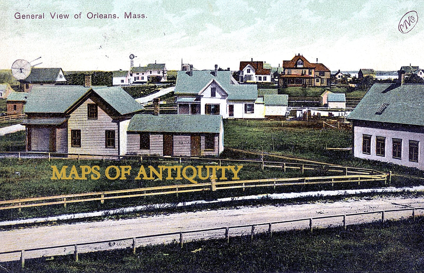 Antique-Postcard-General-View-of-Orleans-Mass.---Postcard-******-Antique-Postcards-Cape-Cod-and-Islands-1908-Robbins-Maps-Of-Antiquity