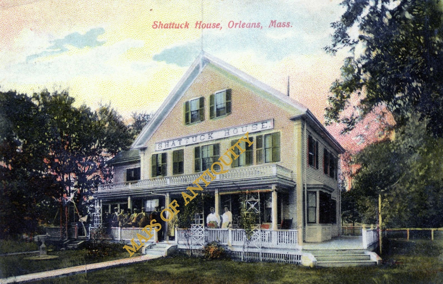 Colored-Antique-Postcard-Shattuck-House-Orleans-Mass.---Postcard-******-Antique-Postcards-Cape-Cod-and-Islands-1905-1935-Metropolitan-Maps-Of-Antiquity