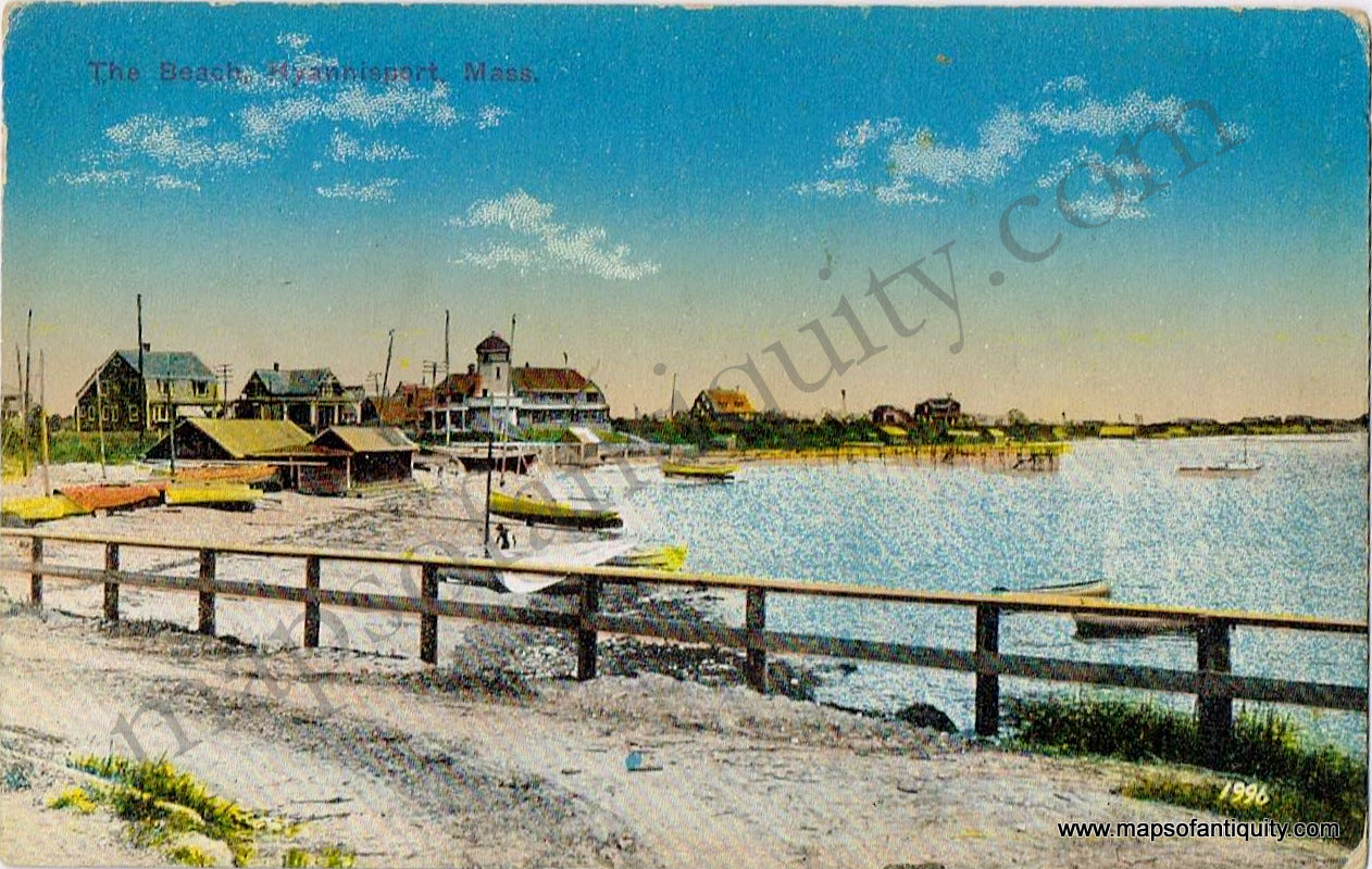 Antique-Postcard-The-Beach-Hyannisport-Mass.
