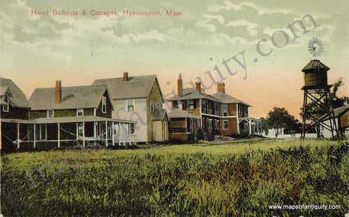 Antique-Postcard-Post-Card-Postcards-Cards-Hotel-Bellvista-&-Cottages-Hyannisport-Mass.