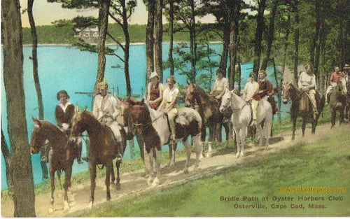 Antique-Postcard-Post-Card-Postcards-Cards-Bridle-Path-at-Oyster-Harbors-Club-Osterville-MA