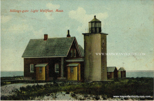 Antique-Colored-Postcard-Billings-gate-Light-Wellfleet-Mass---Postcard-**********-Postcard-Cape-Cod-and-Islands-1907-1914-The-Metropolitan-News-&-Pu-Co-Maps-Of-Antiquity