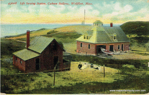 Antique-Colored-Postcard-43008-Life-Saving-Station-Cahoon-Hollow-Wellfleet-Mass----Postcard**********-Postcard-Cape-Cod-and-Islands-1907-1914-Everett-I-Nye-Maps-Of-Antiquity