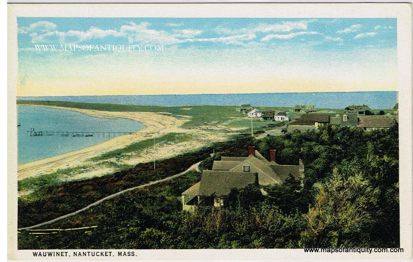 Antique-Colored-Postcard-Wauwinet-Nantucket-Mass---Postcard-******-Postcard-Cape-Cod-and-Islands-1915-1930-M.-W.-Boyer-Maps-Of-Antiquity