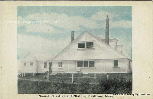 Antique-Colored-Postcard-Nauset-Coast-Guard-Station-Eastham-Mass---Postcard-Postcard-Cape-Cod-and-Islands-1915-1930-E.D.-West-Co-Maps-Of-Antiquity