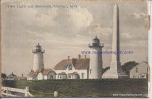 Load image into Gallery viewer, Antique-Postcard-Twin-Lights-and-Monument-Chatham-Mass-Unfolding-Postcard-with-many-other-scenes!
