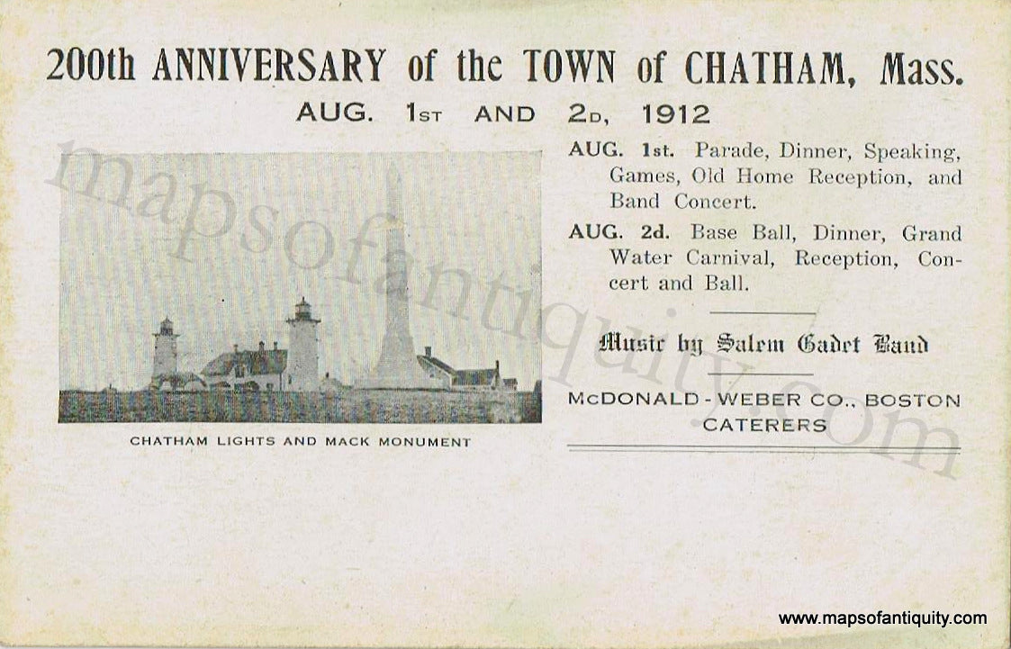 Antique-Postcard-Post-Card-Postcards-Cards-Chatham-Mass.-Massachusetts-Cape-Cod-MA-Town-History-200th-Anniversary-1912-1910s-1900s-Early-20th-Century-Maps-of-Antiquity