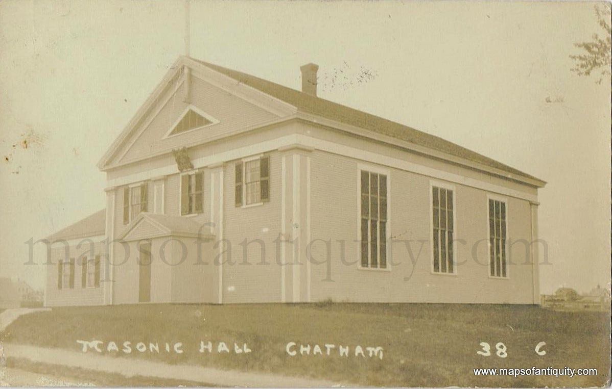 Antique-Postcard-Post-Card-Postcards-Cards-Chatham-Mass.-Massachusetts-Cape-Cod-MA-Town-History-Masonic-Hall-Lodge-Baptist-Church-Old-Harbor-Road-Rd-1910s-1900s-Early-20th-Century-Maps-of-Antiquity
