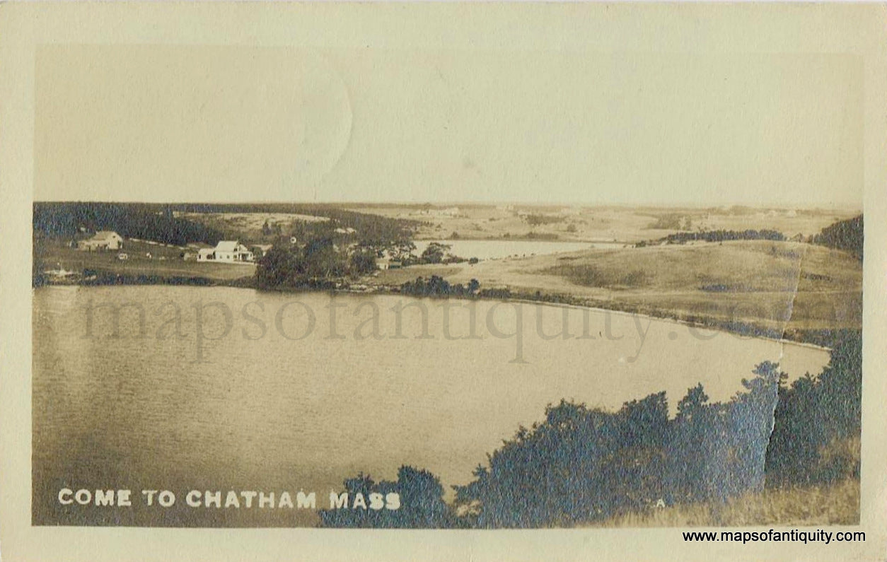 Antique-Postcard-Post-Card-Postcards-Cards-Chatham-Mass-Mass.-Massachusetts-Cape-Cod-MA-Town-History-1910s-1900s-Come-to-Lovers-Lake-Stillwater-Pond-Water-Early-20th-Century-Maps-of-Antiquity